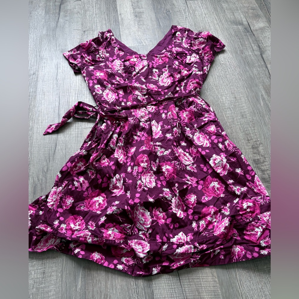Floral Spring casual Dress sz 20 W pink feminine Easter church fun